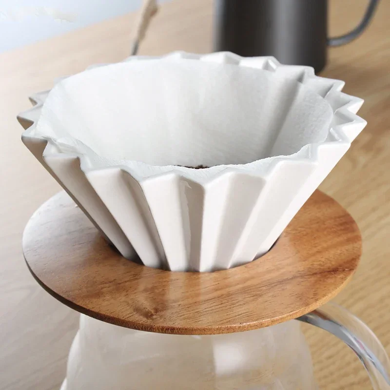 Description Picture 6 of itemCeramic Coffee Dripper Pour Over Coffee Maker Handmade Origami Coffee Filter Cup Flower Shape Funnel Drip Cafe Cake Cup