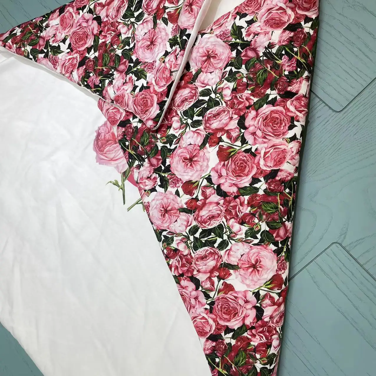 New autumn and winter flower print children's duvet cotton children's sleeping bag