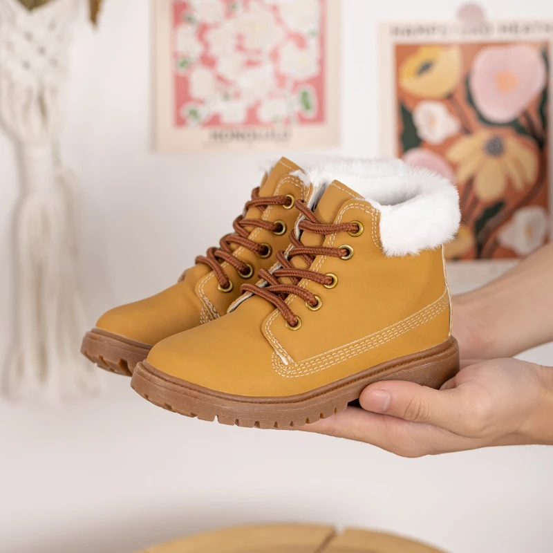 Warm Cotton Ankle Boots for Kids Winter School