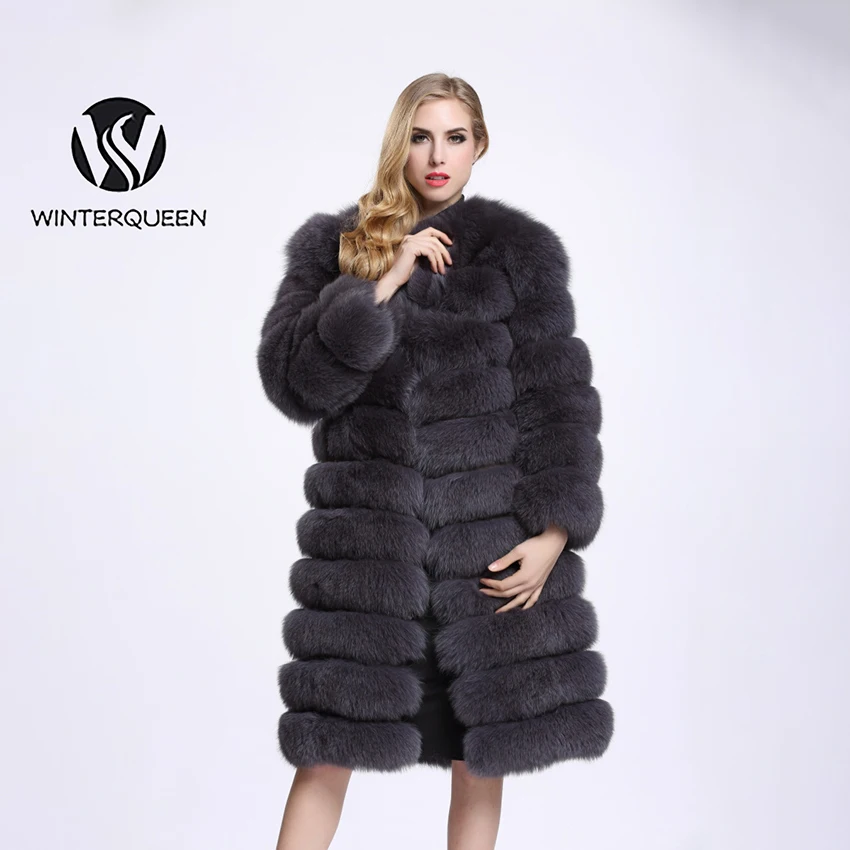 

Natural Fox Fur Coat Winter Warm Fashion Outdoor Lengthening Ladies Coat Genuine Leather High-end Luxury Custom Large Size Fur J