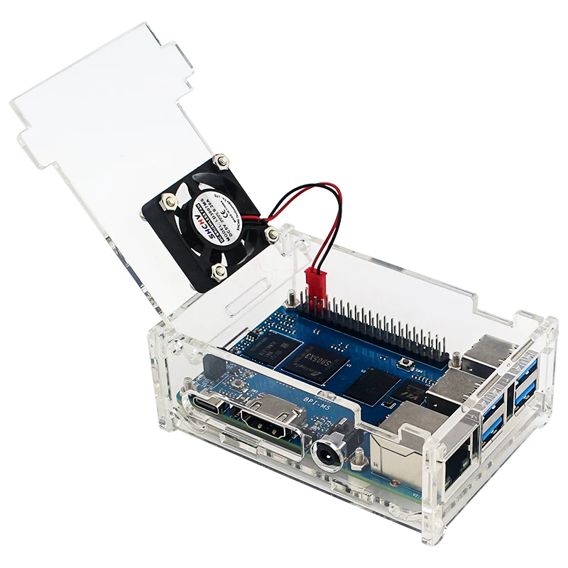 Banana pi Bpi m5 Placa Única Amlogic S905x3 Chip Design 4gb Ram 16gb Emmc com Portas Usb 3.0 Case Ventilador Dissipador de Calor - Imagem 3