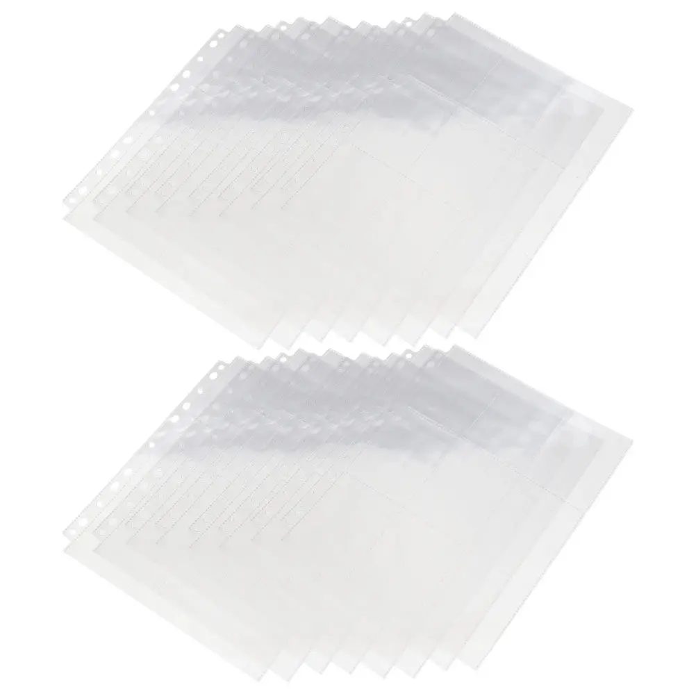 50pcs 투명 사진 슬리브 사진 카드 수집품을 위한 프리미엄 플라스틱 페이지 프로텍터 안전 보관 앨범 리필 블라인더