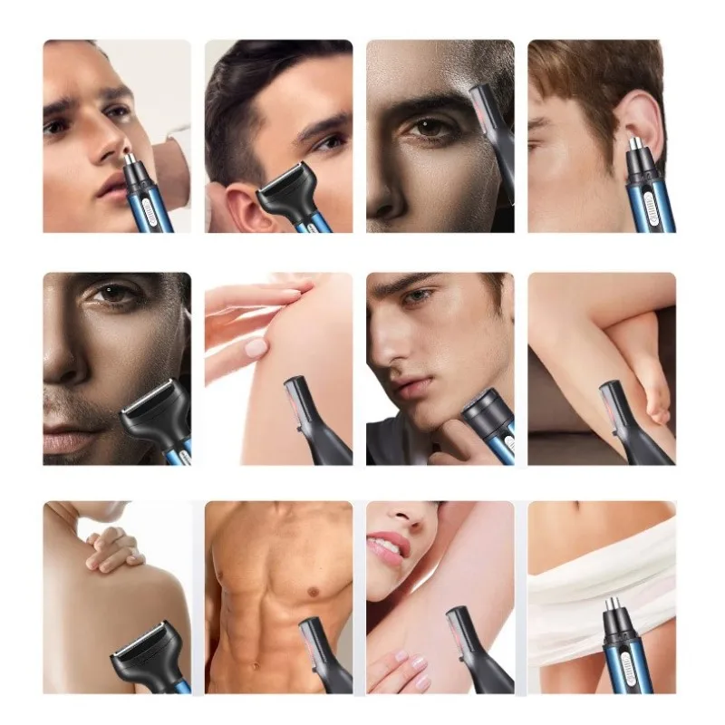 Description Picture 4 of item4 In 1 New Trimmer For Men Electric Nose And Ear Trimmer Rechargeable Trimmer For Hair Beard Nose And Ear Cleaner Grooming Set