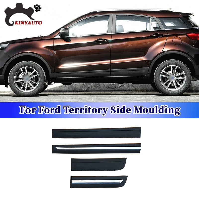 For Ford Territory Side Moulding Chrome Front Rear Door Garnish Anti-scratch Strip Trim Protector Plate