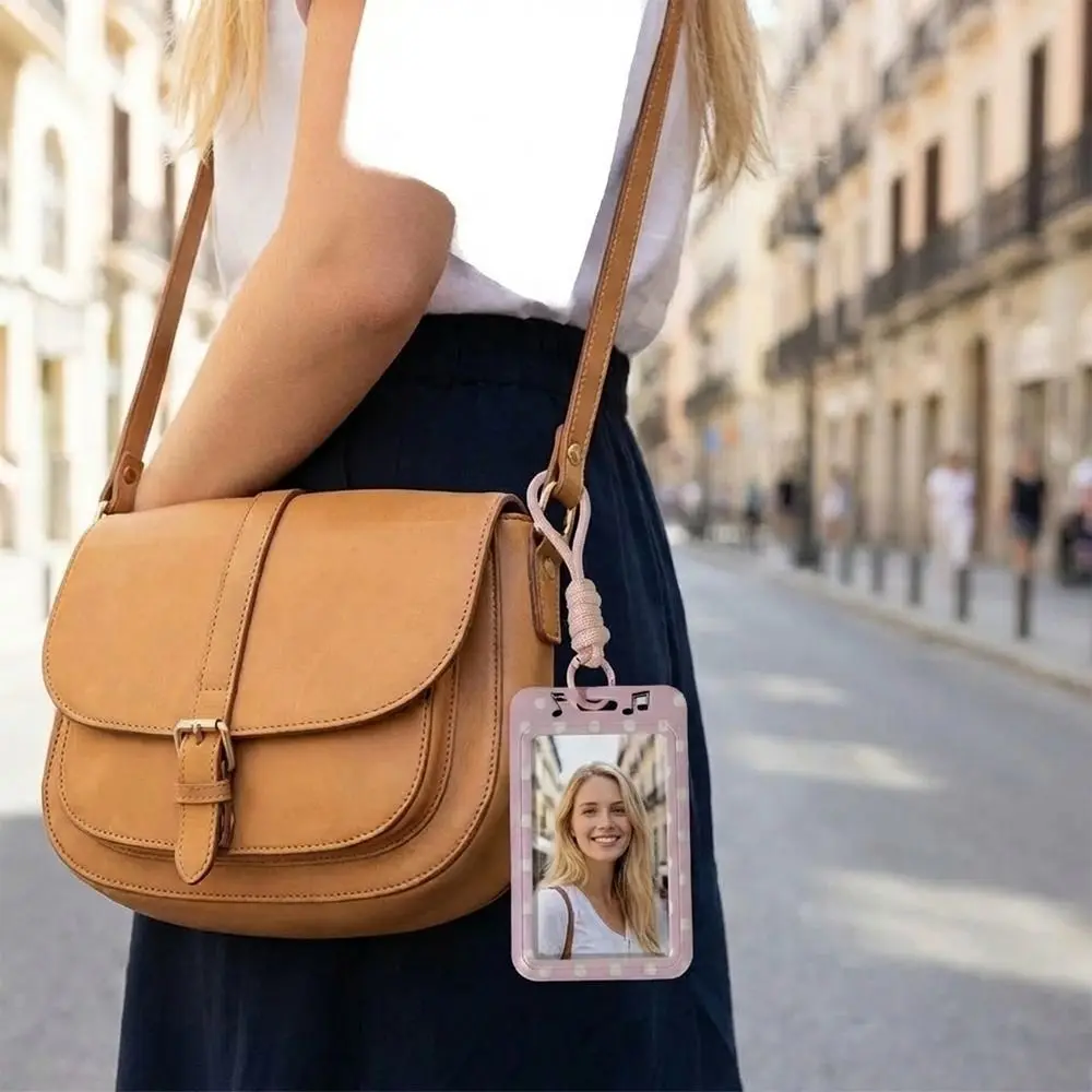 Niedlicher Polka-Dot-Fotokartenhalter als Taschenanhänger, multifunktionale Kartenhülle, Kartenetui für Kreditkarten und Ausweise – Detail 8
