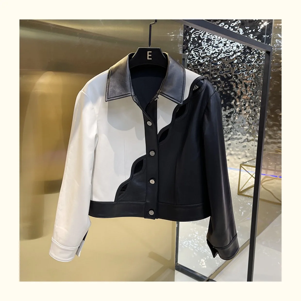 2023 Spring Brand New Designer Women's High Quality Genuine Leather Hollow-out Jackets B481