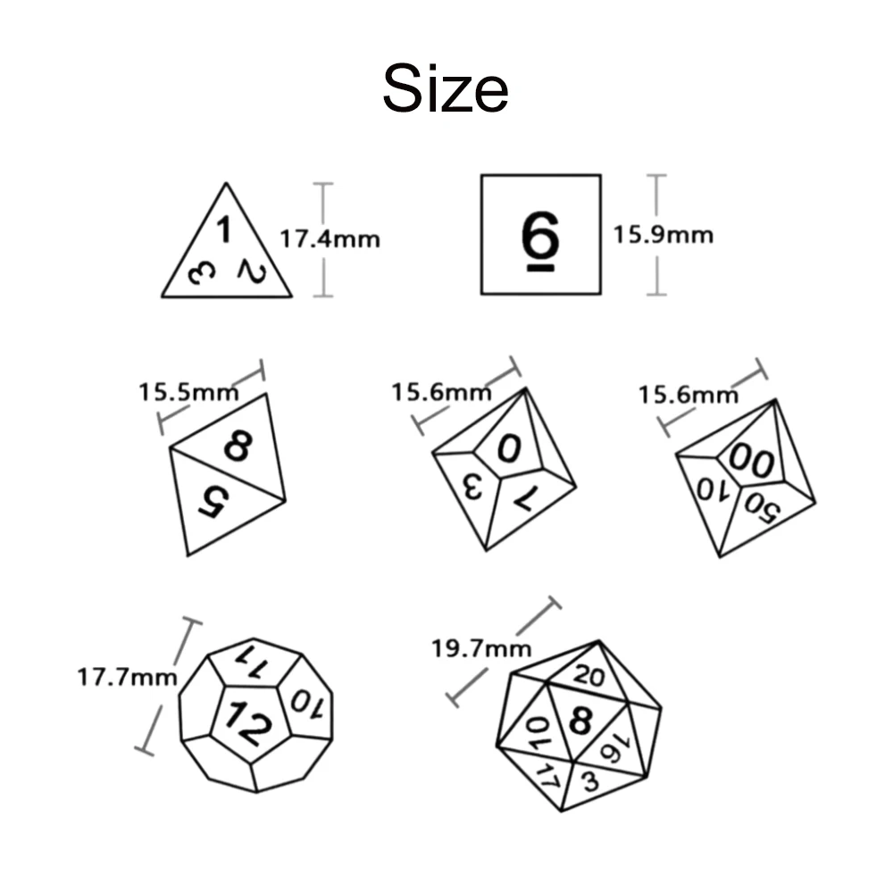 Game Dice Dice Set Splatter Effect DND Game Dice D4 D6 D8 D10 D12 D20 Multi-sides 10Pcs/Set for Role Playing Game D&D Boardgame