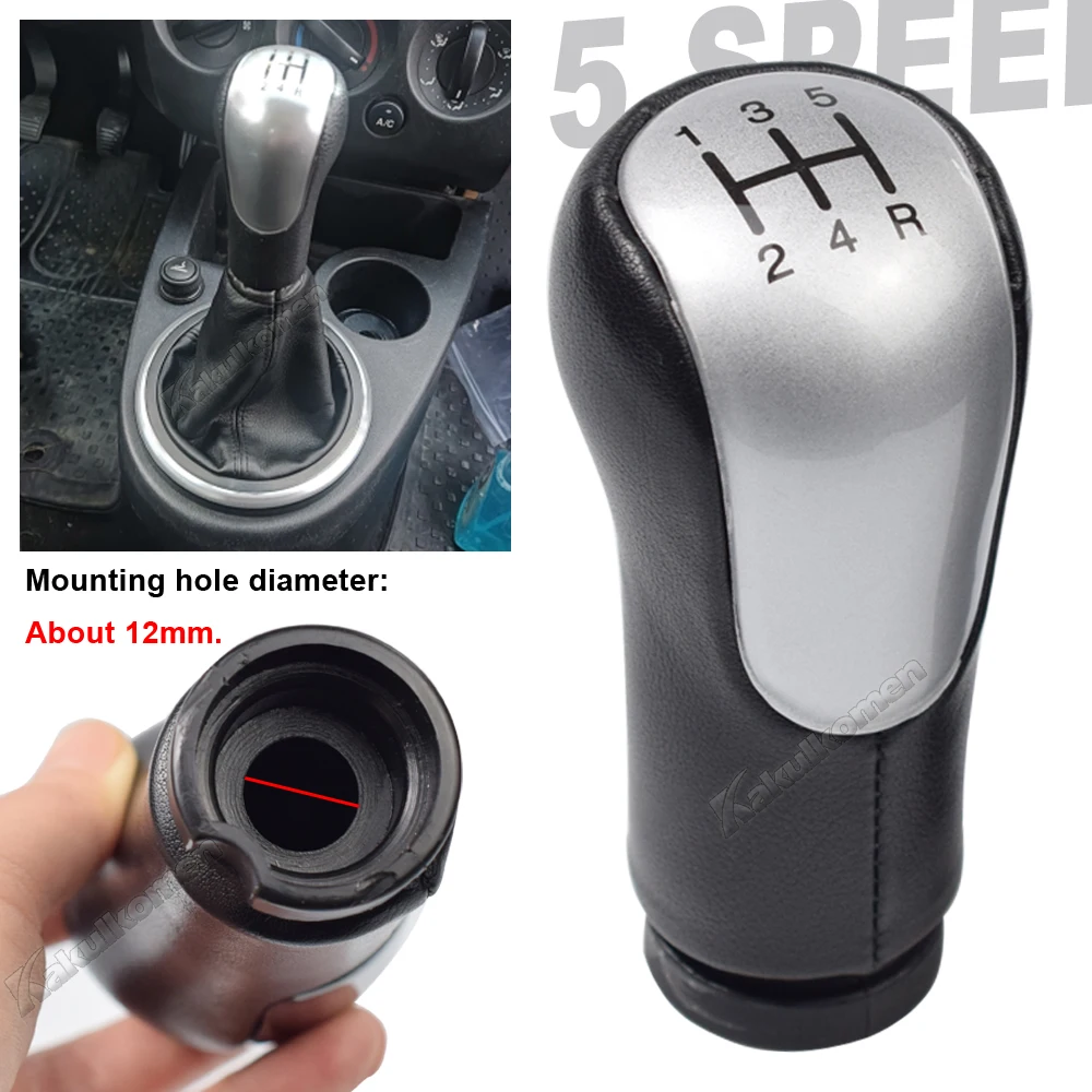 Black Silver New Gear shift Knob For Ford Fiesta Fusion Transit Connect