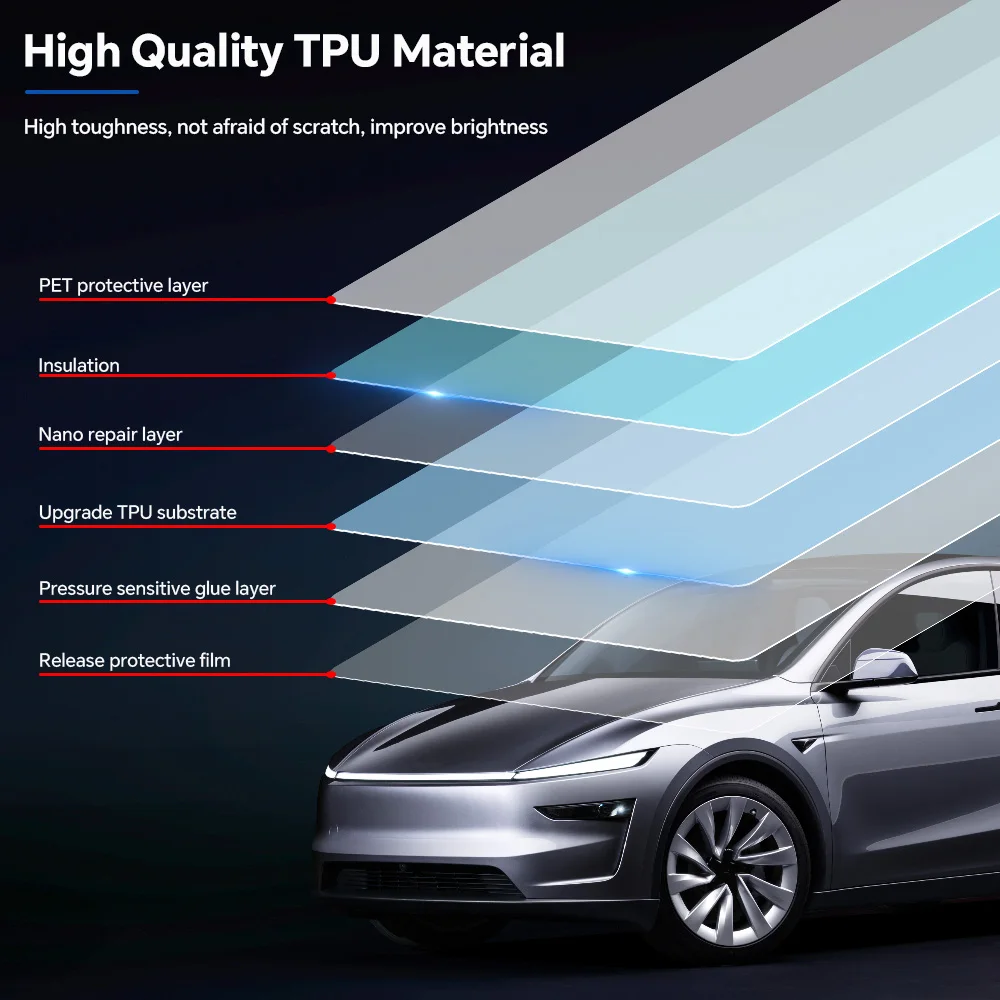 Pellicola Protettiva Trasparente in TPU da 9 Mil Pretagliata PPF per Tesla Model Y Juniper Premium 2025 2026 - Kit Anti-Graffio Resistente per Auto - Image 4