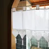 Rustic Short Kitchen Curtain Handmade Hollow Flower Crochet Lace Tassel Half Window Curtain Valance Cabinet Cover Door Curtains 3
