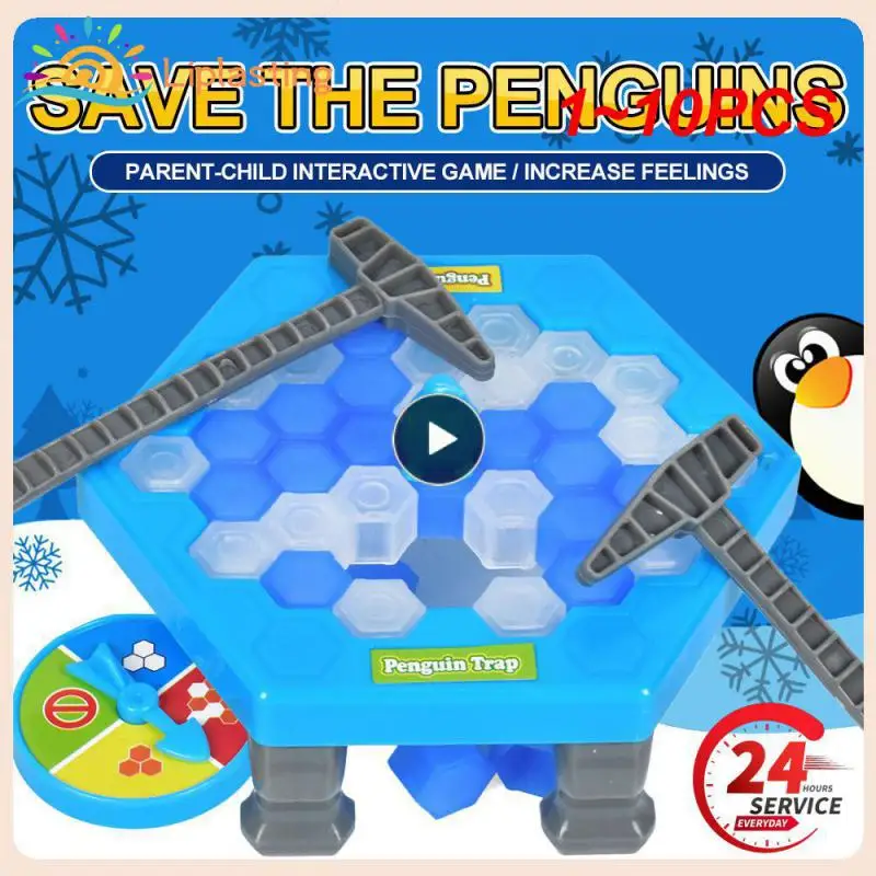 

1~10PCS Mini Penguin Trap Parent-child Interactive Entertainment Indoor Board Game Toys For Kid Family Break Ice Block Save