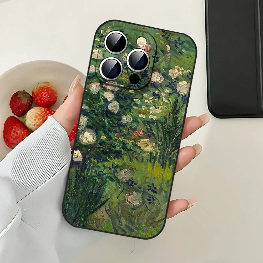 Van Gogh Monet Oil Painting Black Phone Case