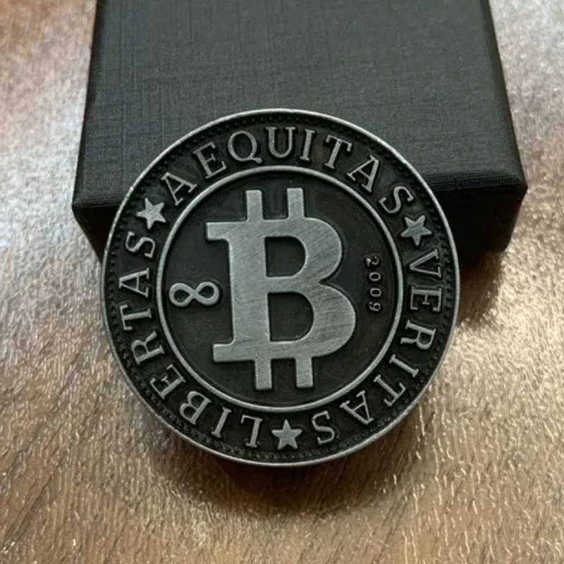 Magnetic Push Coin Haptic Bitcoin Pushing Plate EDC Stress Relief Toy Mini Fidget Antistresse Metal Alloy Sensory Adults Toy