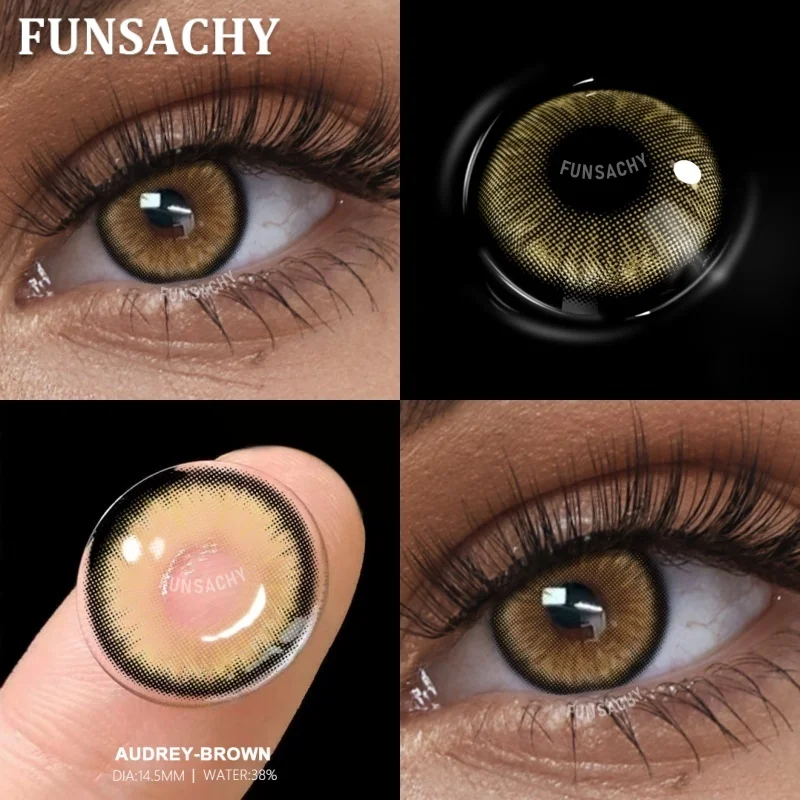 FUNSACHY Yearly Cosmetic Brown Contact Lenses - Enhance Your Eye Color with Natural Beauty