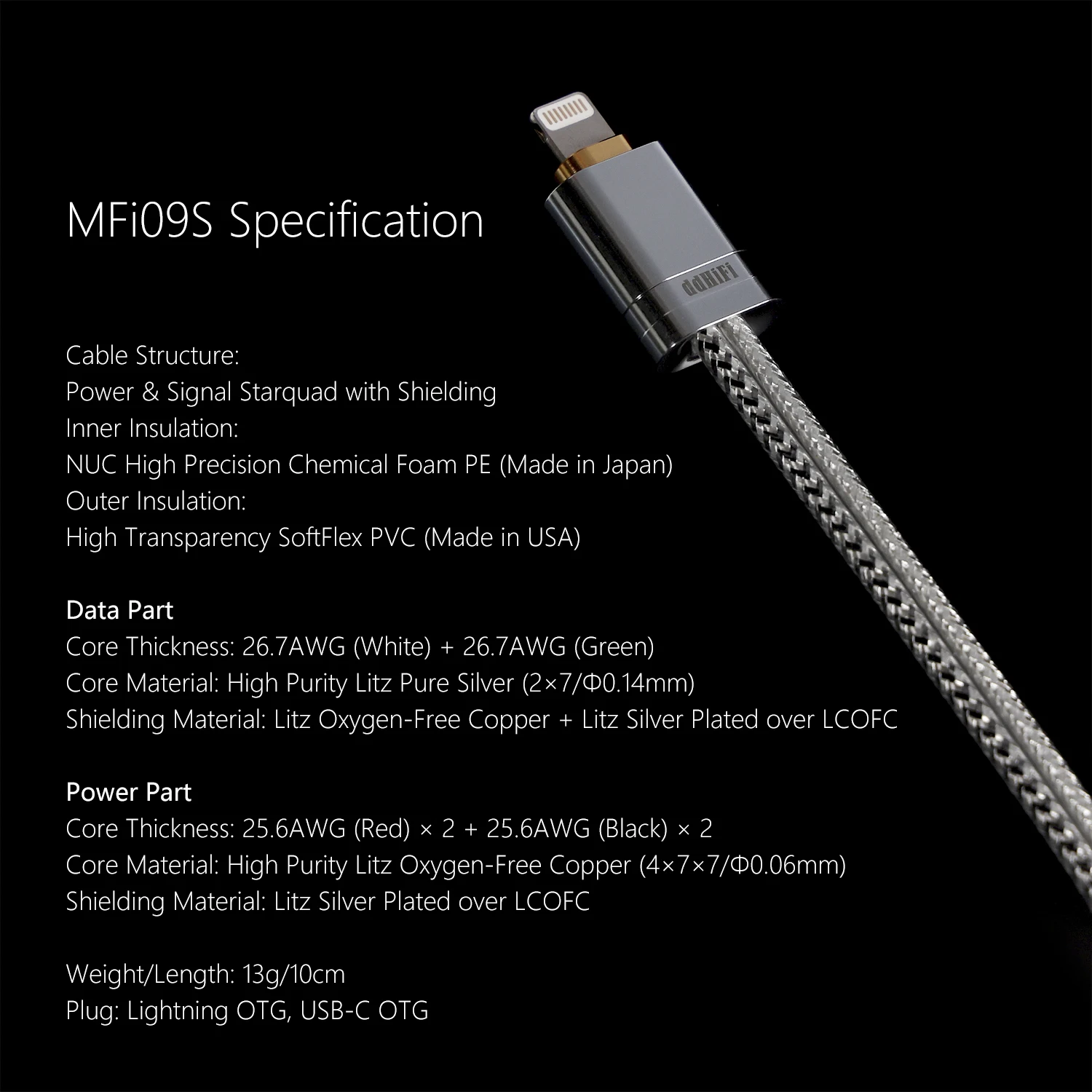 DDHIFI MFi09S Lightning to USB-C OTG Cable description image 5