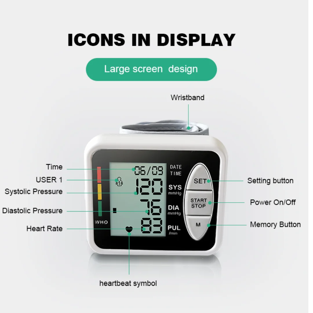 REALBLAD WEB505B Sphygmomanometer Talking Speaker Electronic Wrist Cuff Automatic Digital Bp Monitor Blood Pressure Machine