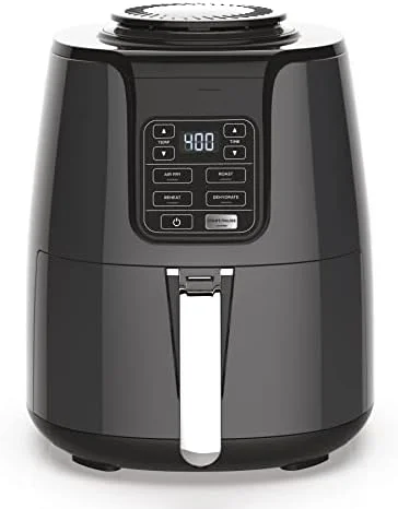 

Air Fryer that Crisps, Roasts, Reheats, & Dehydrates, for Quick, Easy Meals, 4 Quart Capacity, & High Gloss Finish, Blac