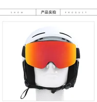 Big Ski Snowboard Goggles Women Men Skiing Eyewear Mask UV 400 Snow Protection Over Glasses Adult Double Anti-Fog Cylindrical 2