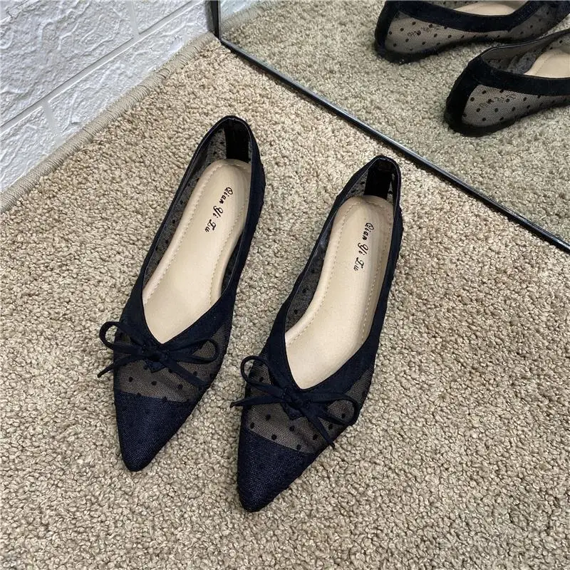 With Bow Ladies Summer Footwear Low Heel Elegant Pointed Toe White Office Shoes for Women 2024 Quick Delivery High Quality E Y2k - Image 5