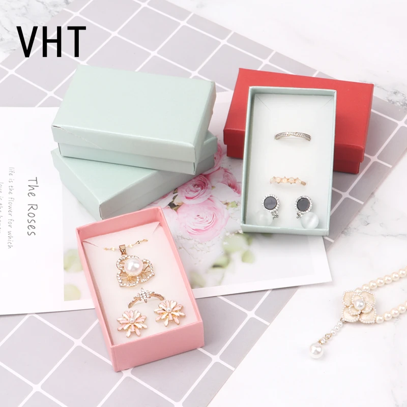 Multiple Colour 5cm*8cm Square Cardboard Jewelry Box Earrings Necklace Ring Box Organizer Storage Party Packaging wedding ring box christmas party gift packaging supplies pink and green velvet jewelry packaging boxes necklace pendant holder