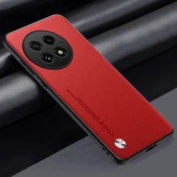 Carbon Fiber PU Leather Anti-Shock Hard Cover Case for Oneplus 12 5G (Red)