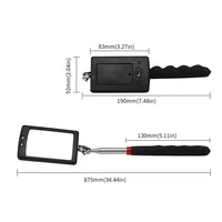 Telescoping Flexible Head Inspection Mirror Car Bottom with Light Adjustable Detection Mirror Magnification Inspection Mirror 6