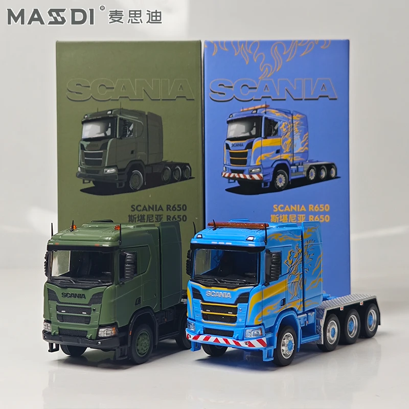 MASDI SCANIA R650 & トレーラー 1/64 Masdi 1:64 Green Scania R650 Truck Head Cab Model Diecast