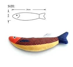 Interactive Catnip Fish Toy - Soft, Durable & Sound - Activated Plush - XS (Orange)