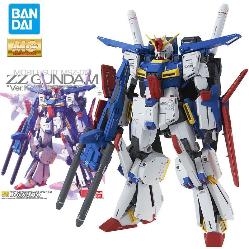 

Bandai Genuine Gundam MG Series Model Garage Kit 1/100 Anime Figure MSZ-010 Mobile Suit Gundam ZZ Ver.Ka Boy Action Assembly Toy