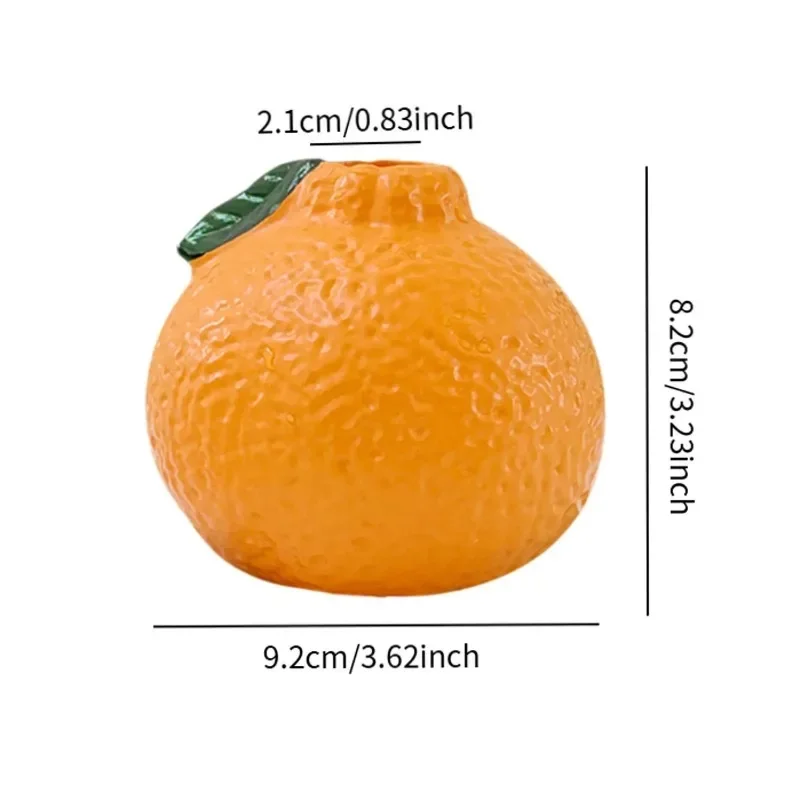 Home Orange Fruit Shaped Flower Vase Propagation Vase Desktop Art Vase Tabletop Decoration Bunch Centerpieces Decoration