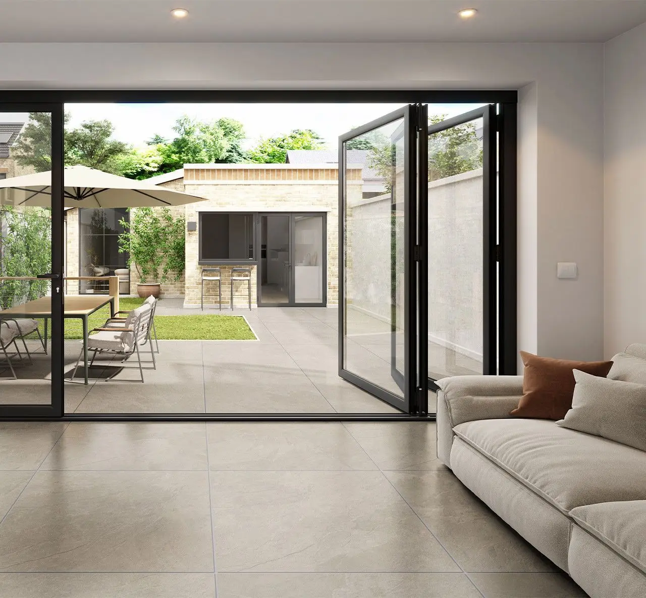 DN Modern Aluminum Folding Door High Strength Aluminum Alloy Rust Proof and Durable Perfect for Home Office Balcony Bifold Doors