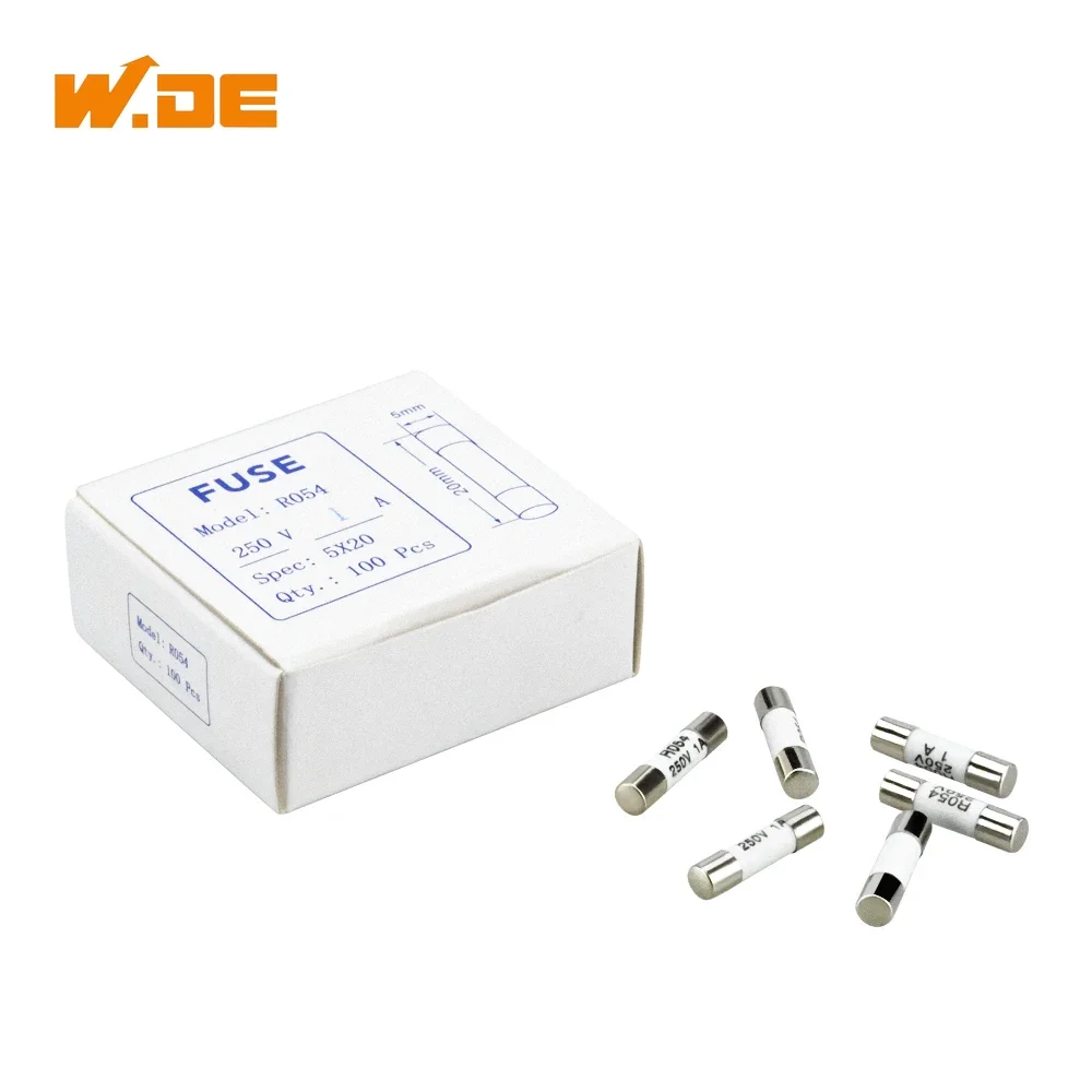 100Pcs 5x20mm Quick Blow Glass Tube Fuse Assorted Kit, Fast-Acting 1A-10A for Electronics/Car/Audio, UL94V-0 Certified