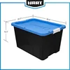 HART 27 Gallon Heavy Duty Latching Plastic Storage Bin Container, Black, Set of 4 3