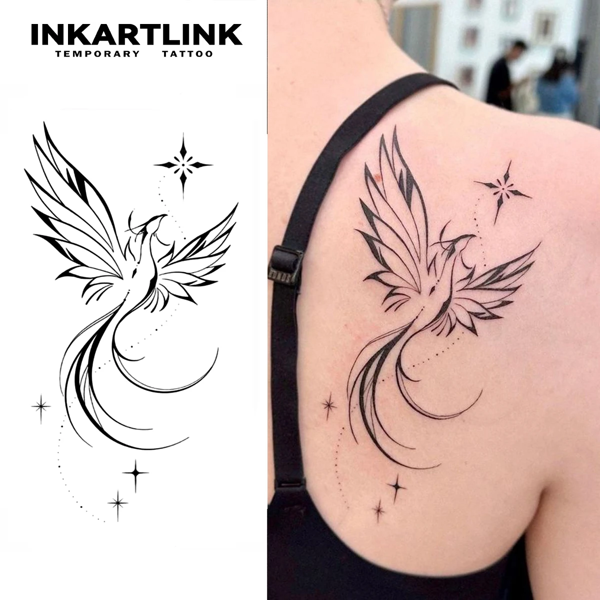Dessin Tatouage Phoenix Simple : Mon Expérience avec un Tatouage Temporaire  qui Résiste à l\u0026#39;Eau et dure jusqu'à 15 Jours, image size:1200x1200