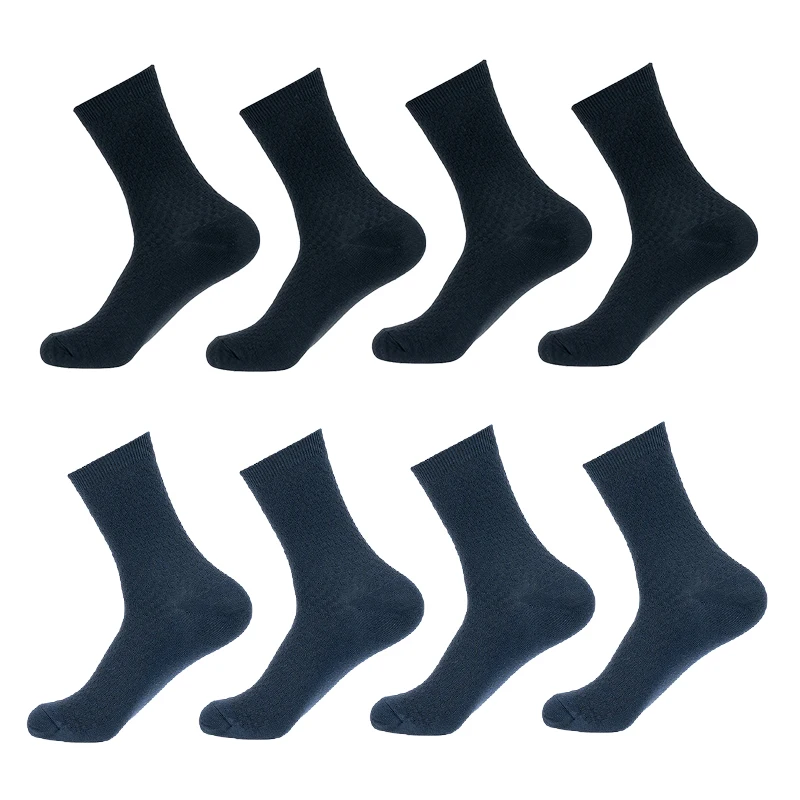 8 Paare/los Bambus Faser Hohe Qualität Männer Atmungsaktive Kompression Lange Socken Business Casual Männlich Große größe 38-45_voghion.com