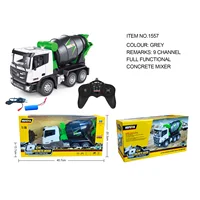 1/18 HUINA RC Concrete Car Ready to Run Electric 1557 2.4GHz 9CH RC Mixer Truck Model Tractor Toy Kids Gift 1
