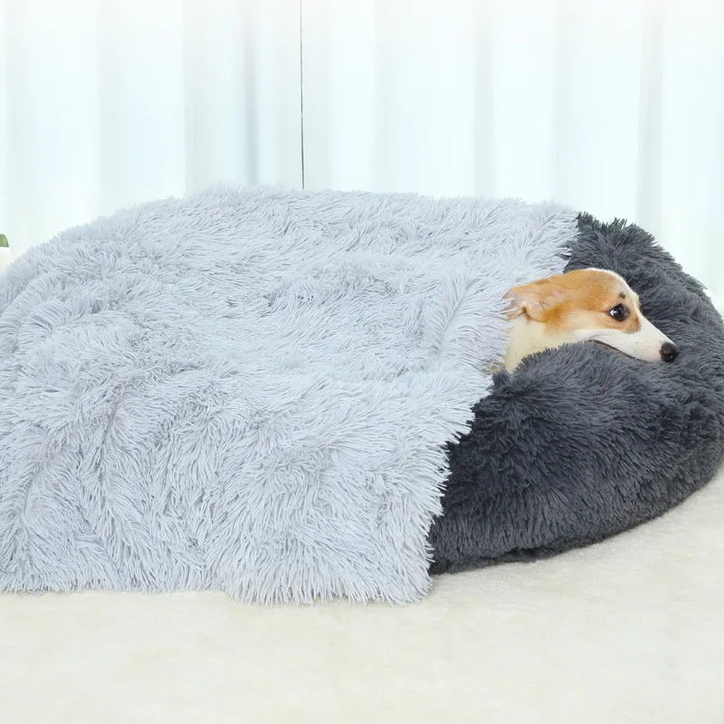 Pet Dog Bed Blankets Long Plush Cat Sleeping Mats Puppy Winter Warm