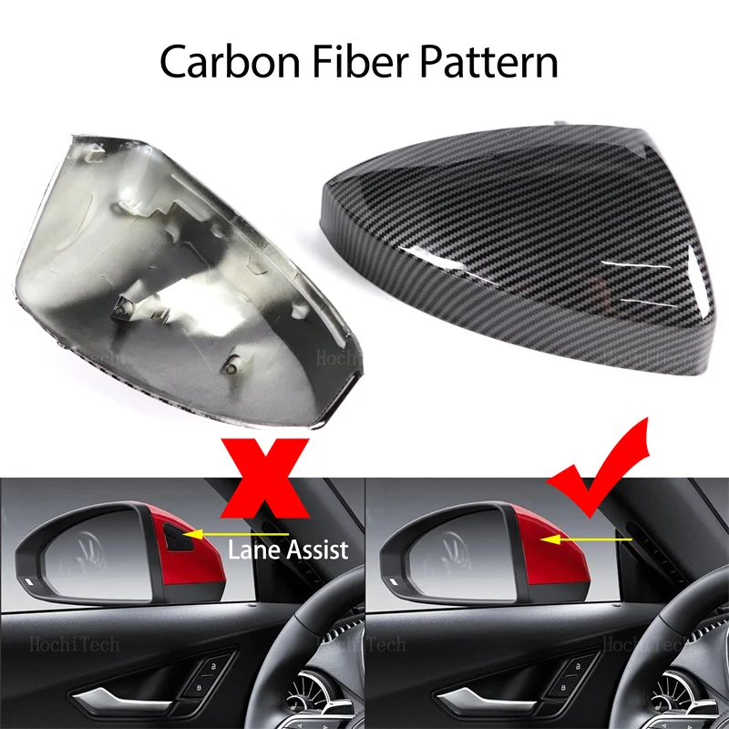 Carbon Fiber Glossy Black Replacement Rearview Side Mirror Cover