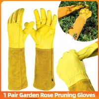 1 paire de gants de jardin longs résistants aux épines, gantelet d'élagage de roses, respirant, Floral, mitaines de travail, Protection du coude pour femmes et hommes 1