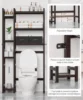with Basket and Drawer, Bamboo Bathroom Organizer with Adjustable Shelf & Waterproof Feet Pad, Rack for Restroom, Laundry, Brown 5