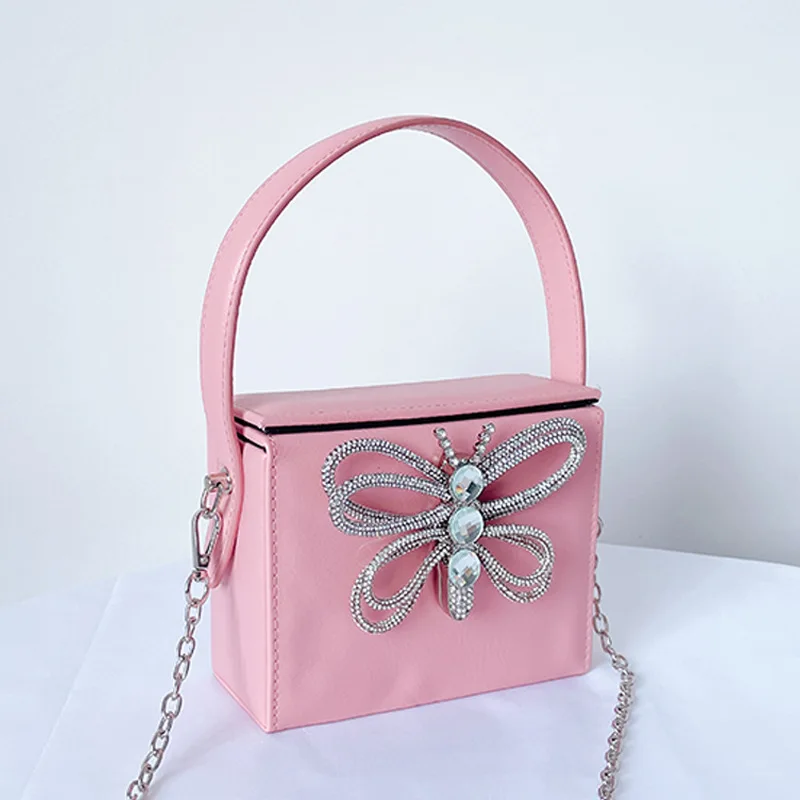 Designer Diamonds Butterfly Evening Bags Women Rhinestone Box Handbags