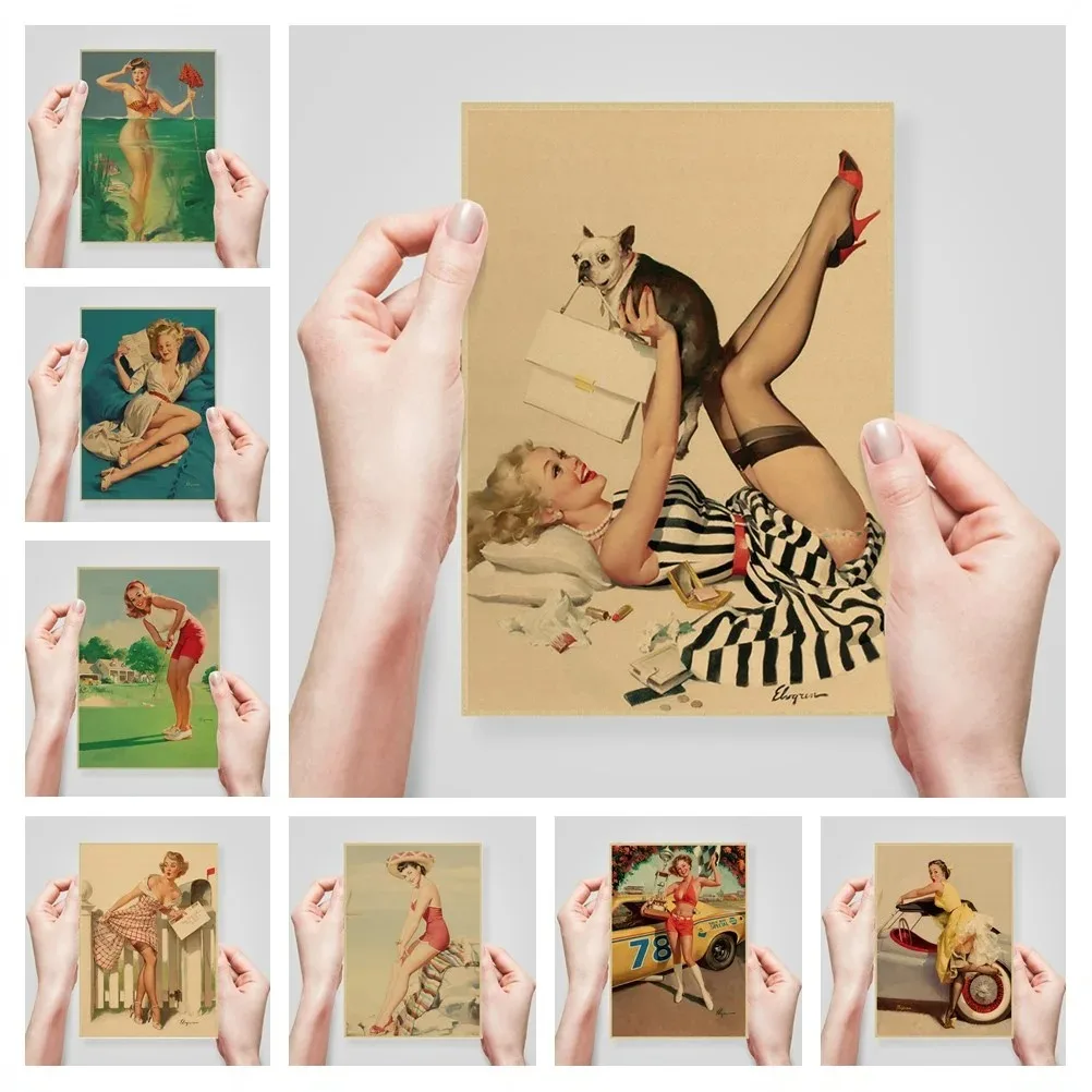 Постер времен Второй мировой войны для девочек Resimleri Sxy Девушка Бар Кафе гостиная холст декоративные картины на стену