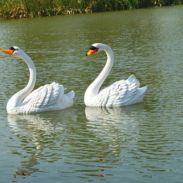 Úszó Hattyú Szobor Otthoni Akcentusok Dekoráció Kerti Tavak Dekorációk Kültéri Medence Dekorok Gyanta Talált Parti Imádnivaló Szimuláció - Image 3
