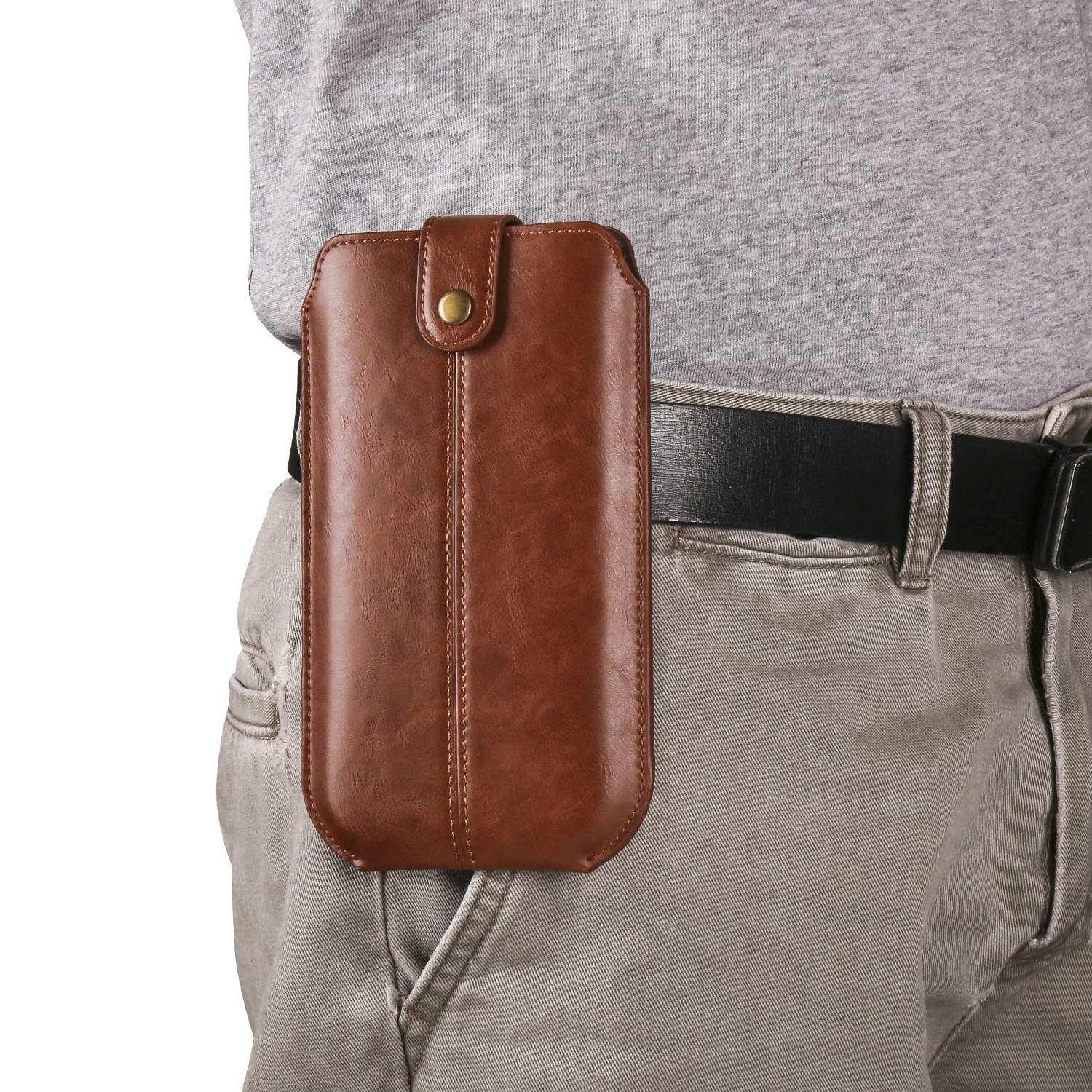 Premium Crazy Horse Leather Belt Case with Card Slot