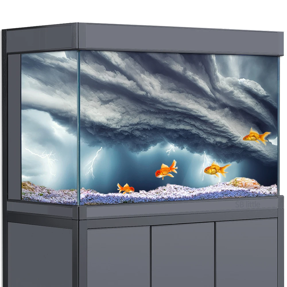 Fish Tank Background 3D Storm Lightning Tornado HD Printing