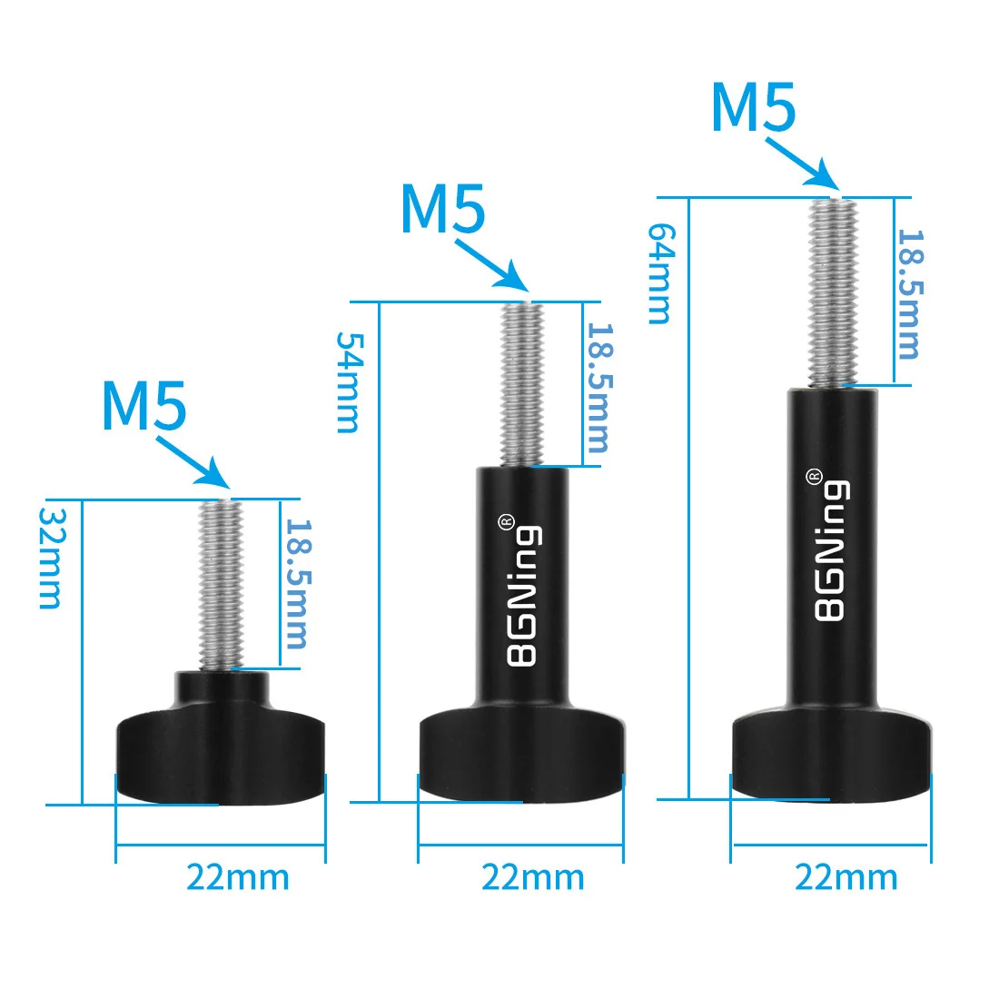 M5 Thread Bolt Stainless Steel Aluminium Alloy T Hand Tighten Screw Clamping Kno