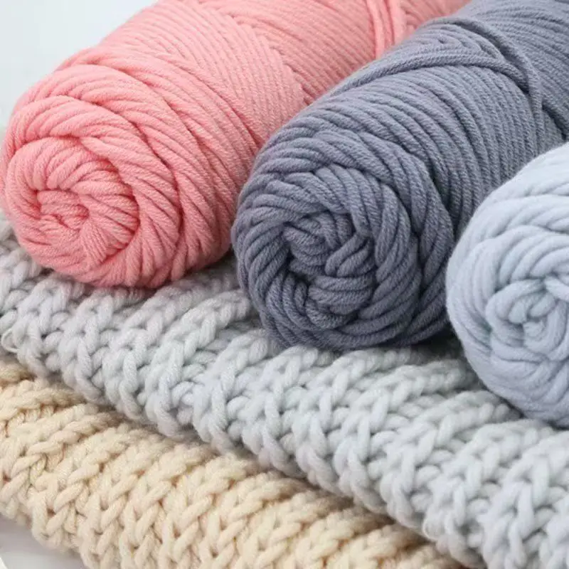 100g Pure Colour Lover Yarn Soft Milk Cotton Yarn Woolen Yarn 8 ply Thread for Knitting Scarf Wool Handmade DIY Scarves Gift 3