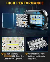 NAOEVO 4 Inch 2Pcs LED Pod Lights Spot Flood Combo LED Fog Driving 4x4 Off Road Lights Work Lights for Truck Boat ATV UTV Jeep - Image 3