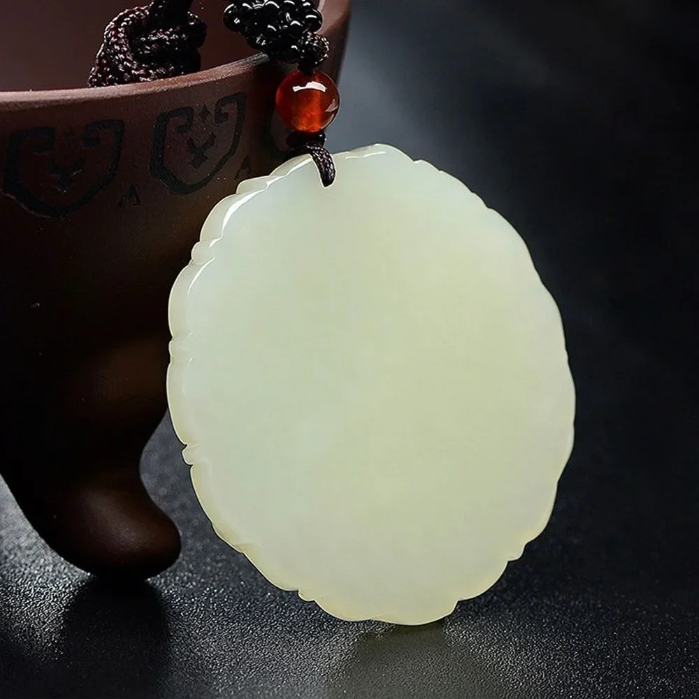 Pendant Necklace Jade Dragon Phoenix Necklace Pendant White Natural Jadeite Charm Jewellery Fashion Accessories Hand Carved Luck Amulet Gifts pendant necklace silver pendant jasper pendant