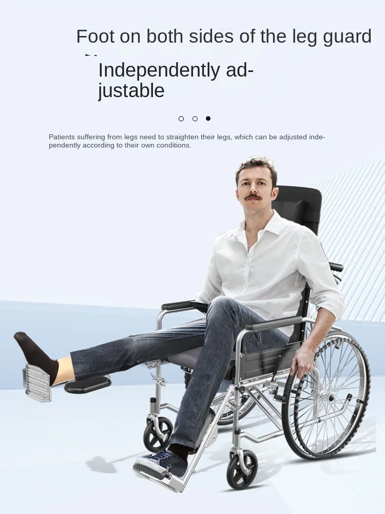 100kg load-bearing folding lightweight large wheel wheelchair walker scooter six-gear travel outdoor